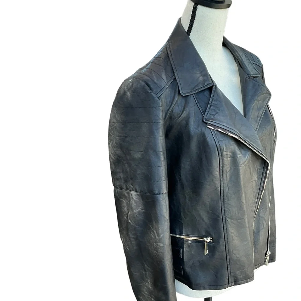 a.n.a. Faux Leather Motorcycle Jacket Size L - Picture 14 of 14